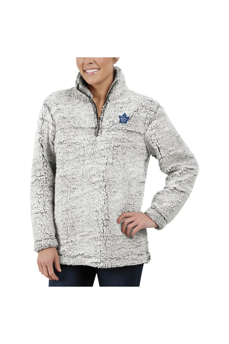 Women's G-III 4Her by Carl Banks Gray Toronto Maple Leafs Sherpa Quarter-Zip Pullover Jacket, Alternate, color, Gray