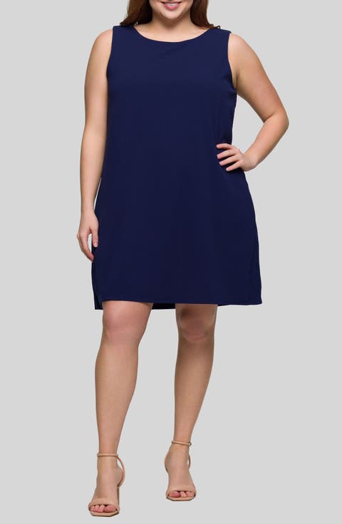 Sleeveless Shift Dress (Plus)