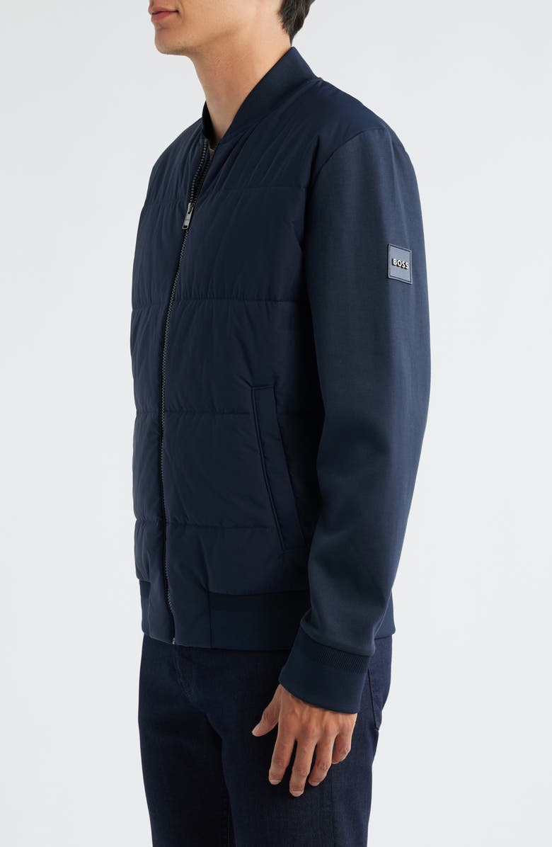 BOSS Skiles Padded Bomber Jacket, Alternate, color, Dark Blue