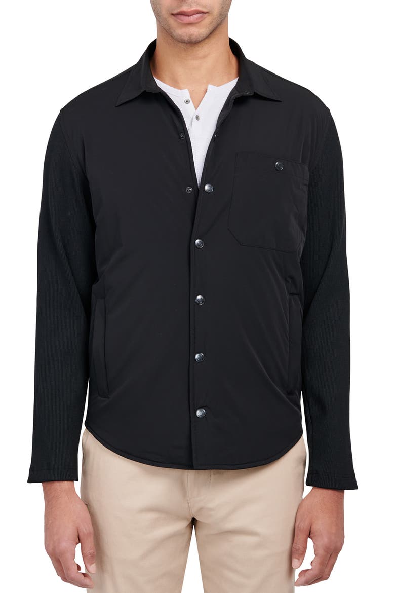Owen Snap-Up Shirt Jacket, Main, color, BLACK