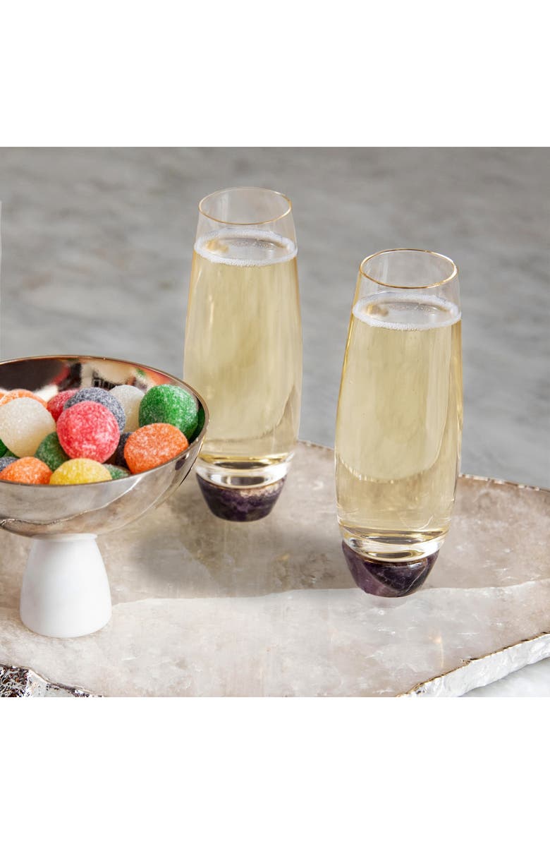 ANNA New York Elevo Set of 2 Champagne Glasses, Alternate, color, Amethyst