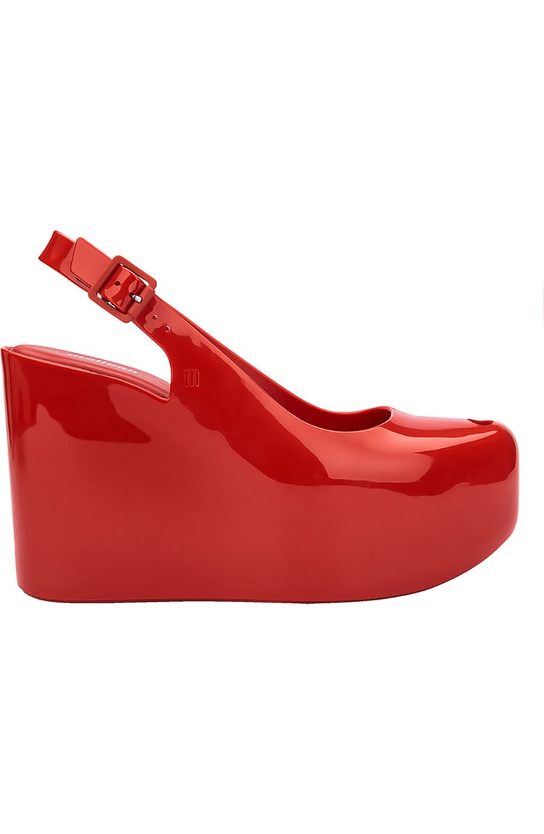 Melissa Groovy Slingback Platform Wedge Pump, Alternate, color, Red