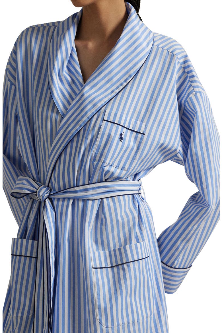 Heritage Stripe Cotton Blend Robe, Alternate, color, WIDE STRIPES