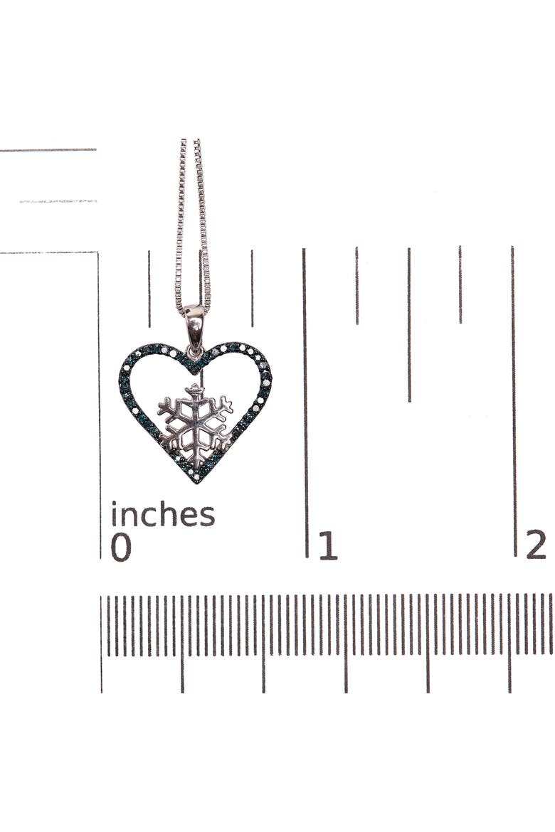 925 Sterling Silver 1/10ct TDW  Blue Treated  Diamond Heart Pendant Necklace, Alternate, color, Silver