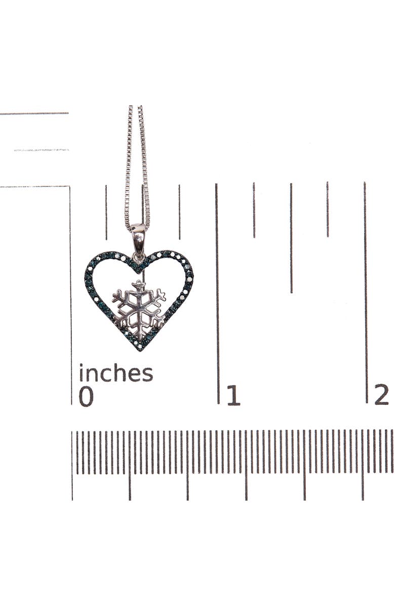 Haus of Brilliance 925 Sterling Silver 1/10ct TDW Blue Treated Diamond Heart Pendant Necklace, Alternate, color, Silver