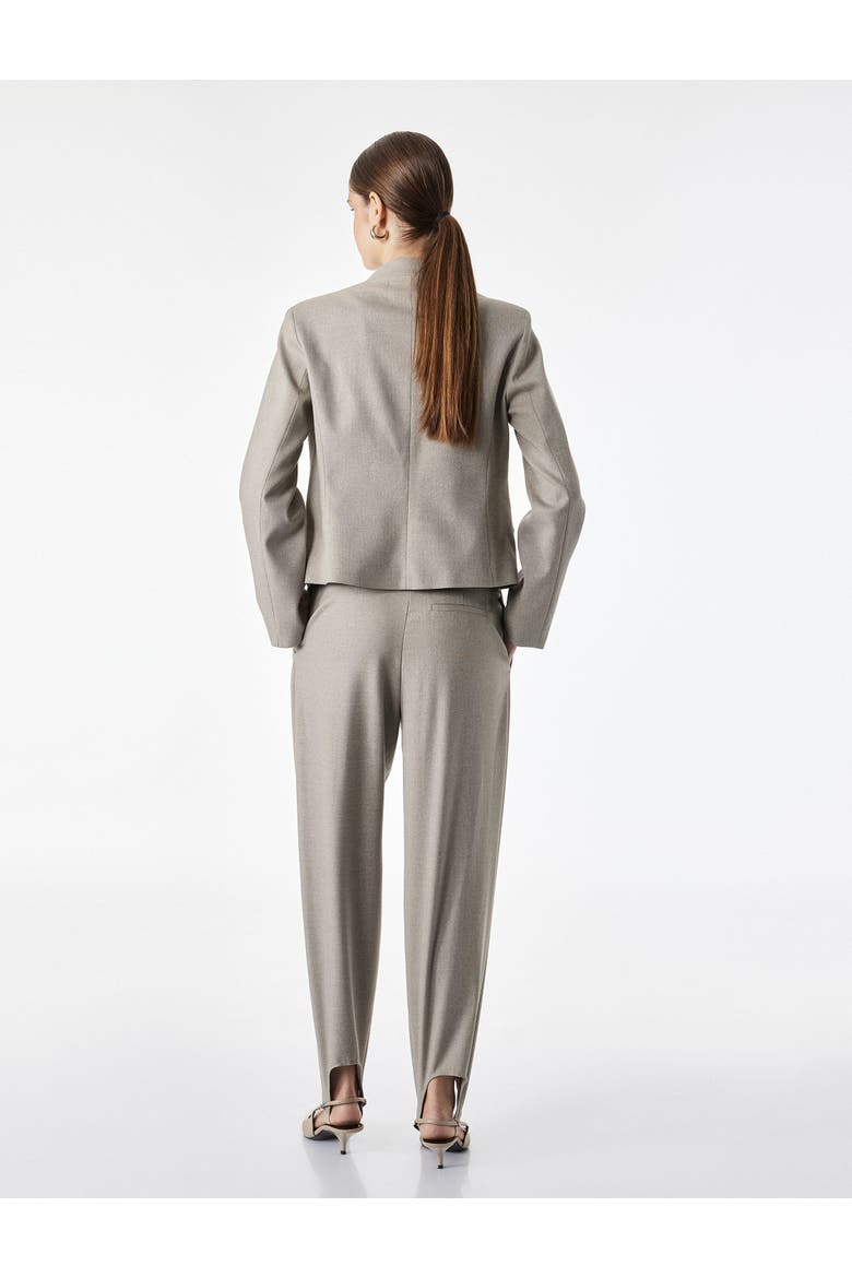 Stand Collar Long Sleeve Military Blazer with Gold Button Detail, Alternate, color, BEIGE