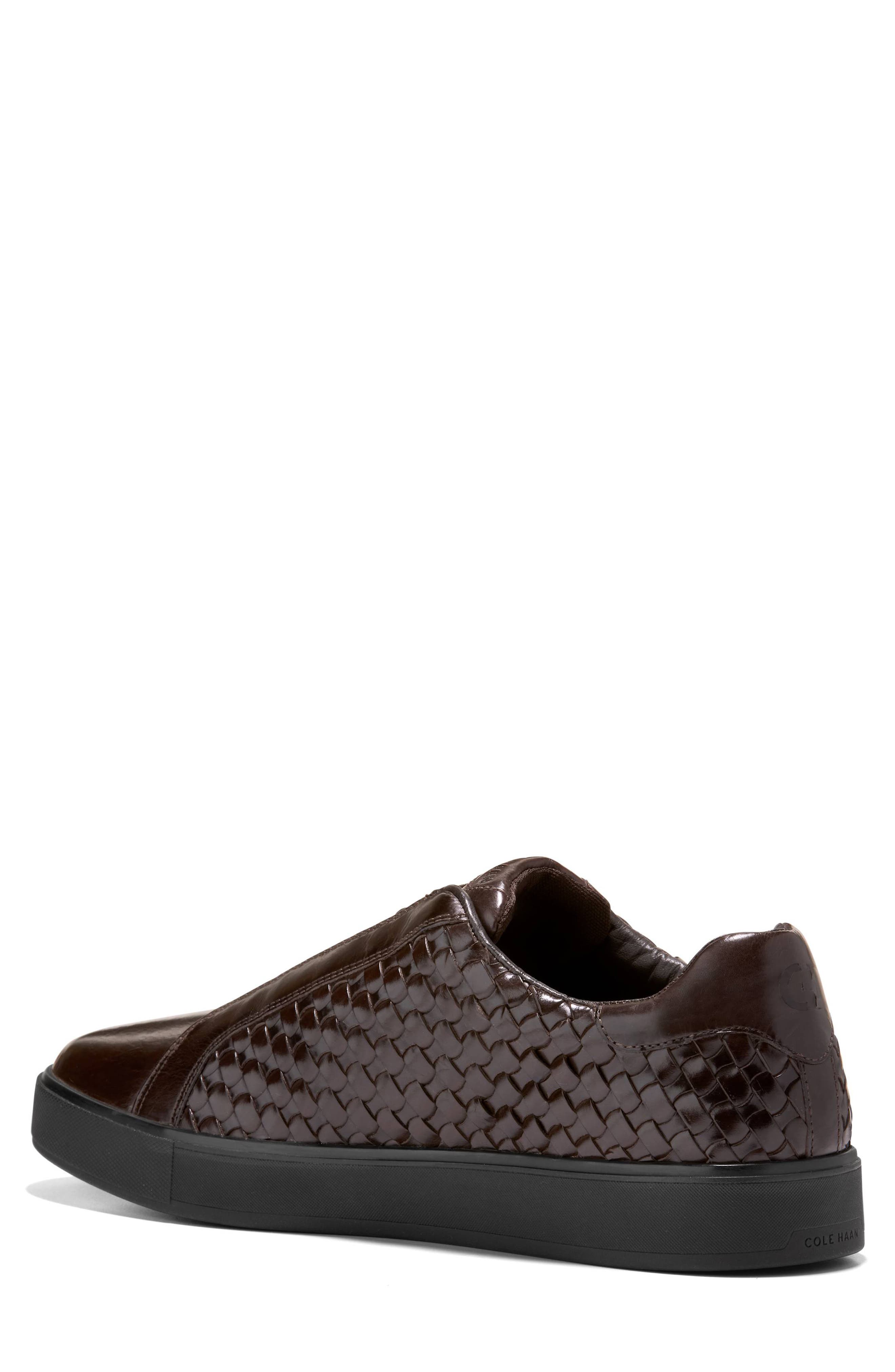 GrandPr%f8 Luxe Woven Slip-On Sneaker, Alternate, color, DARK CHOCOLATE / BLACK