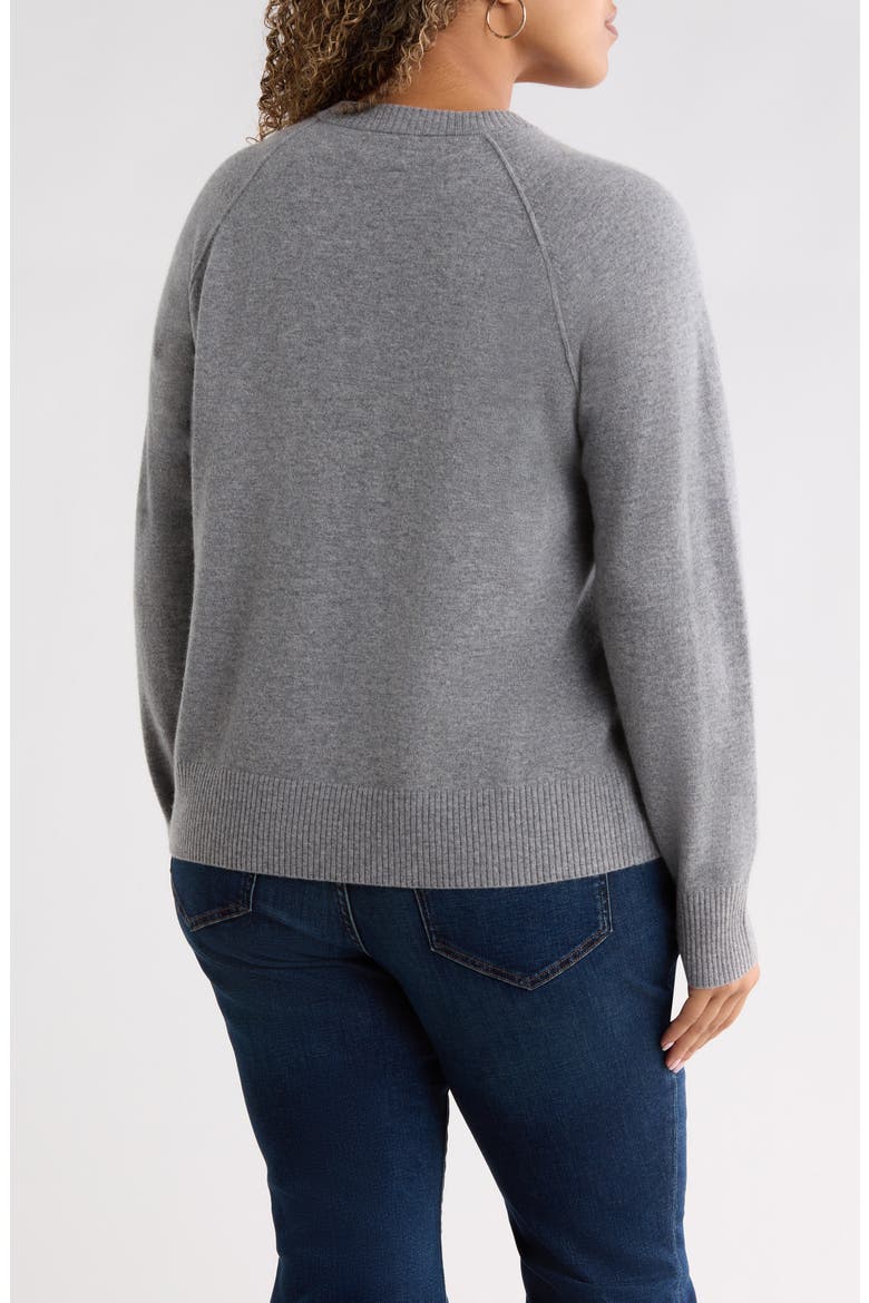 Intarsia Wool & Cashmere Sweater, Alternate, color, HEATHER GREY CHERRY