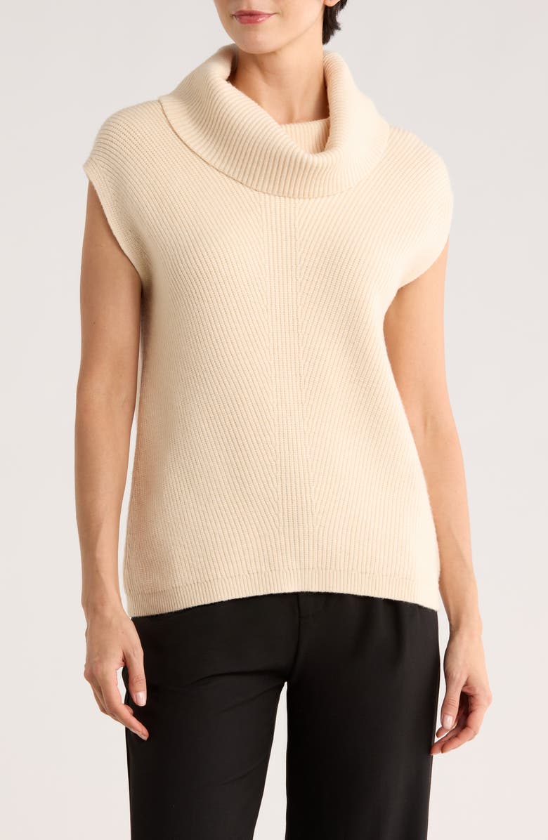 ELIE ELIE TAHARI Sleeveless Turtleneck Sweater, Main, color, Ivory