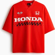 H&M Oversized Fit Printed Mesh T-shirt