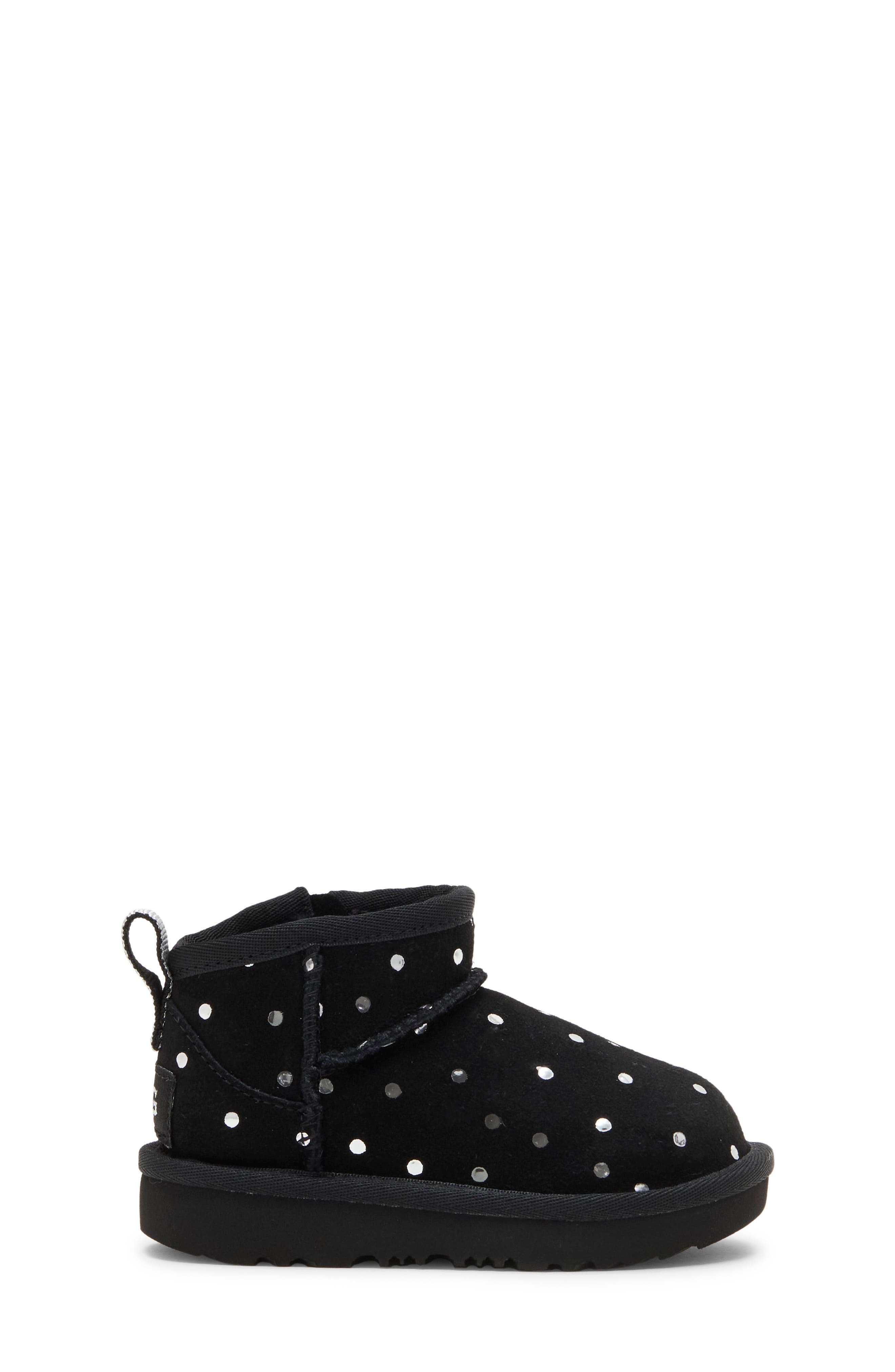Kids' Classic Ultra Mini Shiny Dot Boot, Alternate, color, BLACK