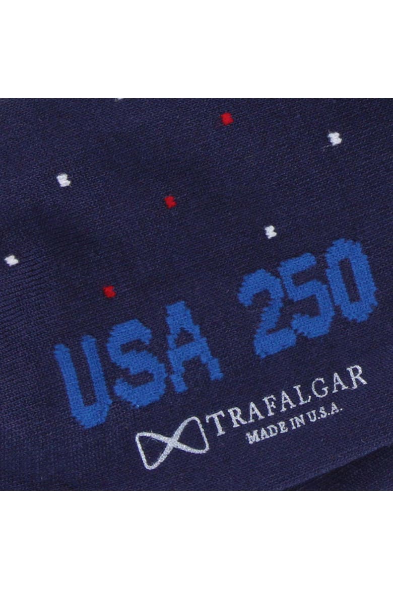 Founders 250 Polka Dot Over The Calf Mercerized Cotton Socks, Alternate, color, Navy Blue with Polka Dots