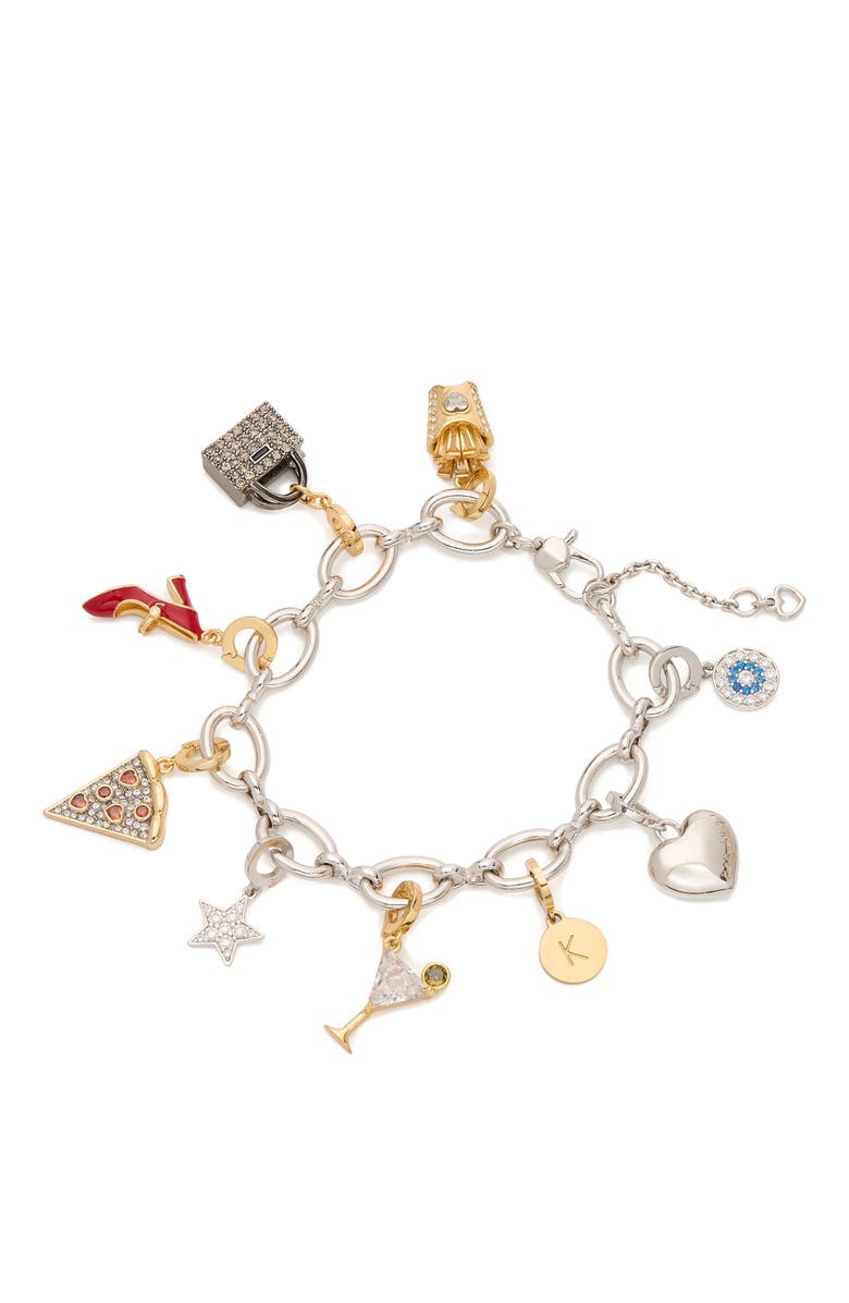 Kate Spade New York charm chain bracelet, Alternate, color, Silver