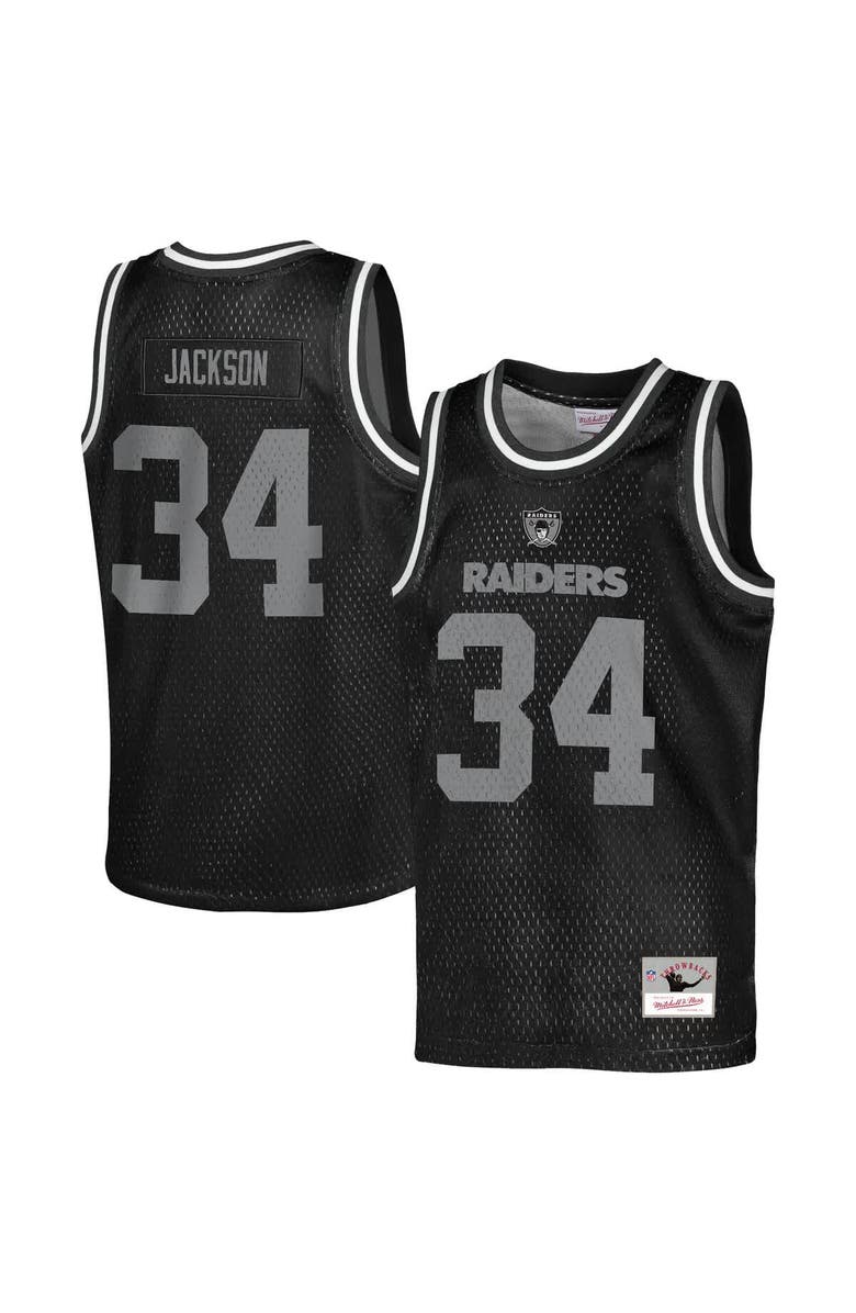 Mitchell & Ness Youth Mitchell & Ness Bo Jackson Black Las Vegas Raiders Retired Player NFL Basketball Fashion Jersey, Main, color, Black