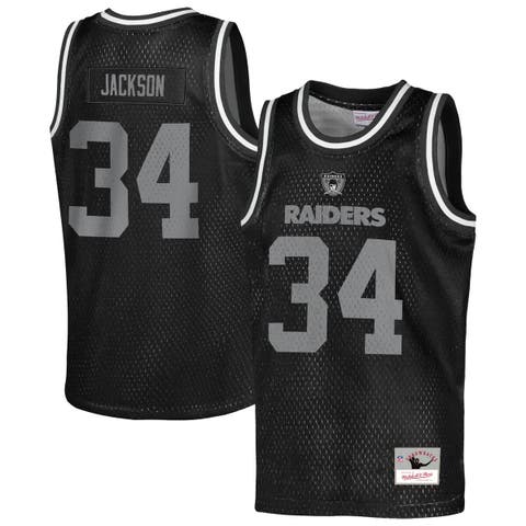 Youth Mitchell & Ness Bo Jackson Black Las Vegas Raiders Retired Player NFL Basketball Fashion Jersey