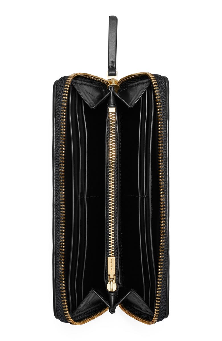 Tory Burch Kira Diamond Quilted Leather Zip Around Continental Wallet, Alternate, color,