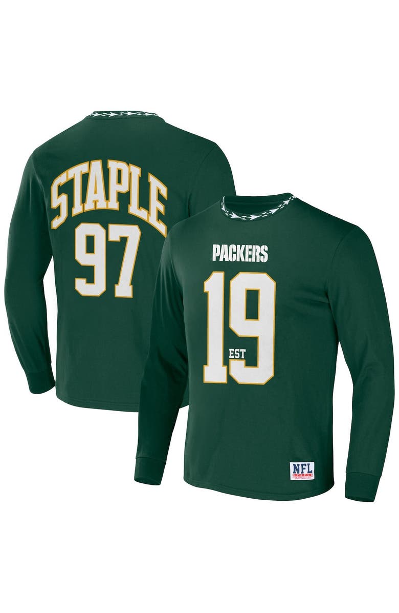 STAPLE Men's NFL x Staple Hunter Green Green Bay Packers Core Team Long Sleeve T-Shirt, Main, color, Hunter Green