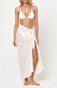 LSPACE Mika Seashell Fringe Cotton Cover-Up Sarong