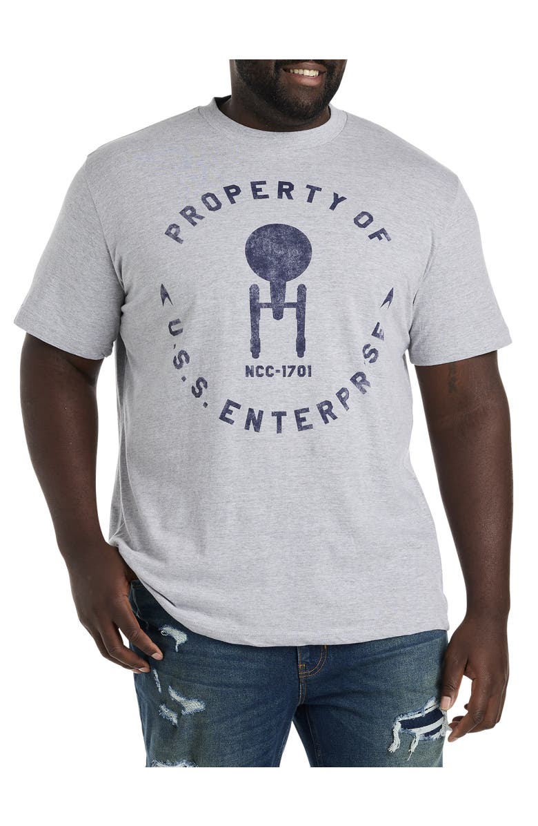 True Nation by DXL Big & Tall Star Trek Property OF USS Graphic Tee, Main, color, 