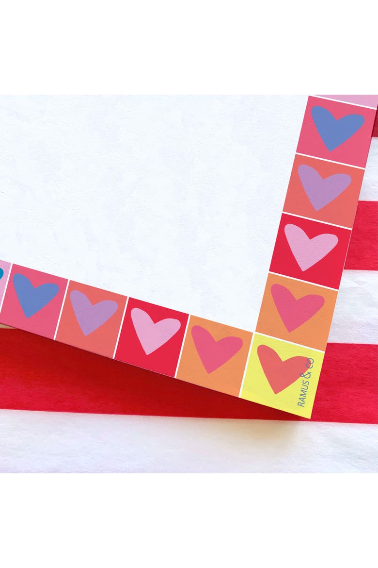 Rainbow Heart 6" x 6" Square Love Notepad, Alternate, color, Multi-Pack