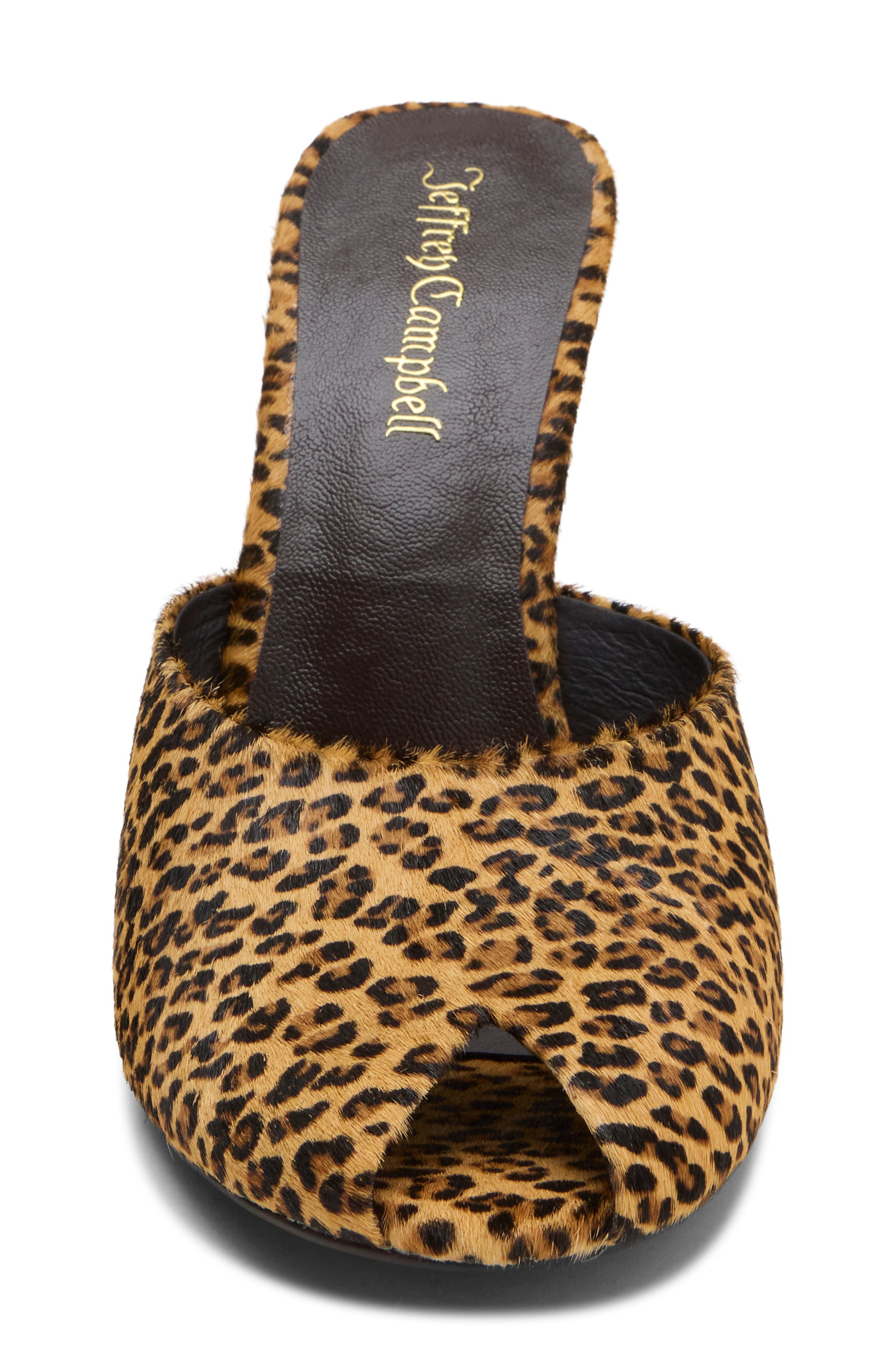 Fresa Leopard Calf Hair Peep Toe Pump, Alternate, color, BROWN CHEETAH