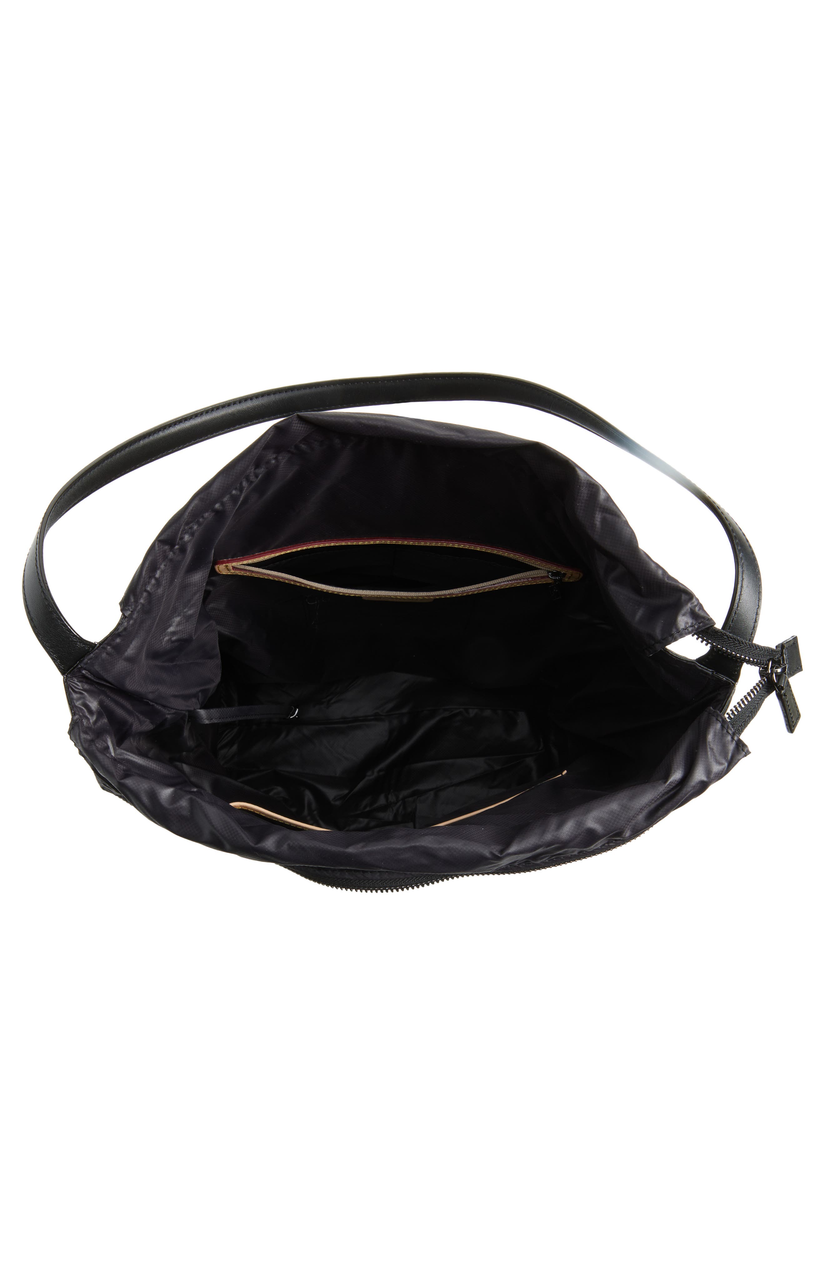 MZ Wallace Large Astor Quilted Nylon Hobo Bag, Alternate, color, Black