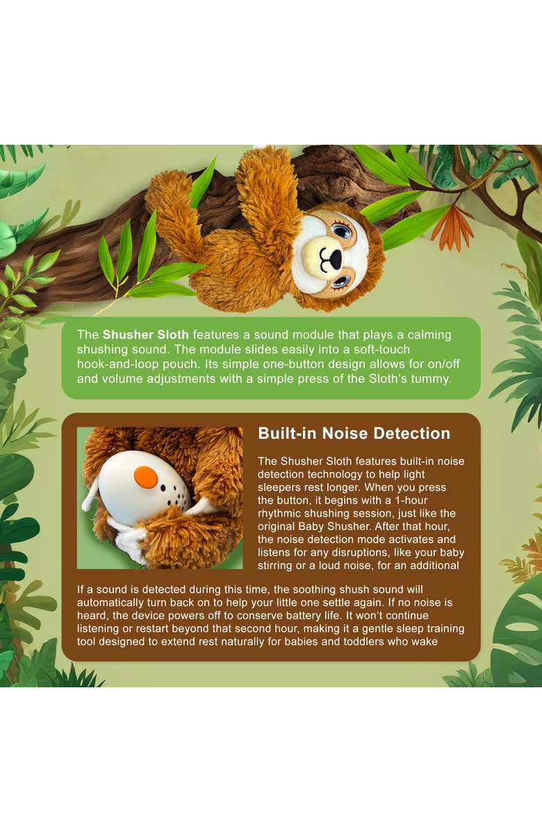 Shusher Sloth & Shushie 2-Pack Bundle, Alternate, color, Brown & White & Clear