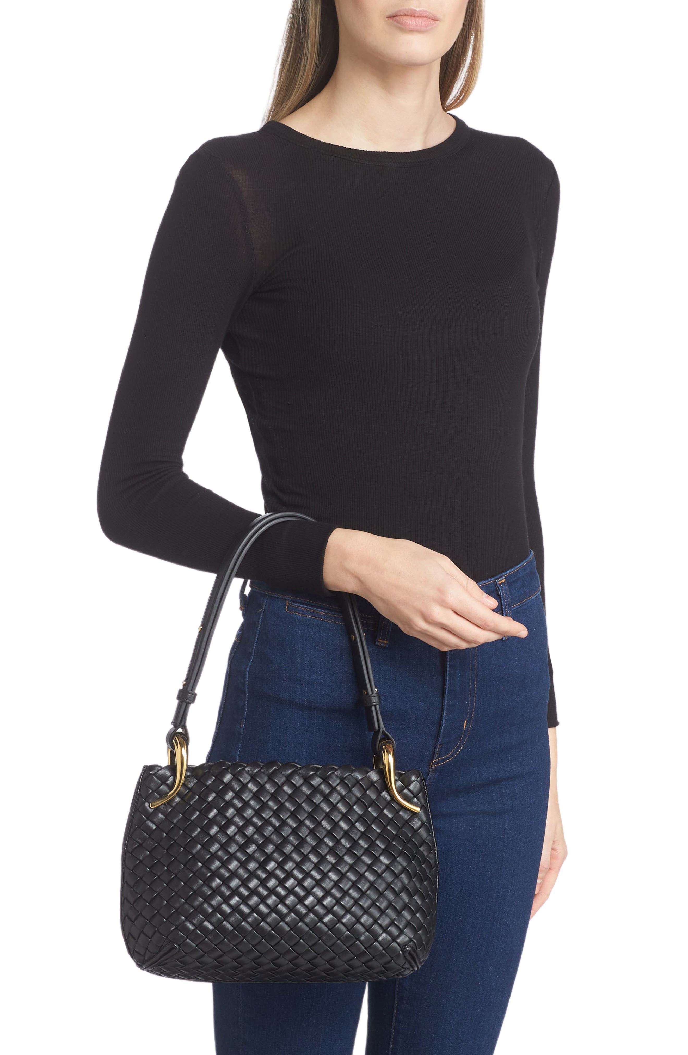 Bottega Veneta Small Clicker Intrecciato Leather Shoulder Bag, Alternate, color, 