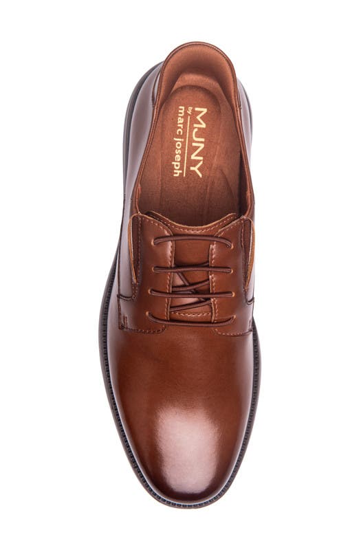 Marc Joseph New York North Street Hands Free Technology  Leather Dress Oxford, Alternate, color, Cognac Napa Leather