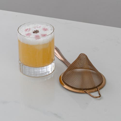 A Bar Above Antique Copper Fine Mesh Strainer In Antique Copper