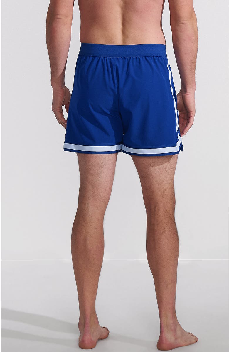 Lands' End 5" Quick Dry Striped Pull on Board Short, Alternate, color, Brilliant Cobalt