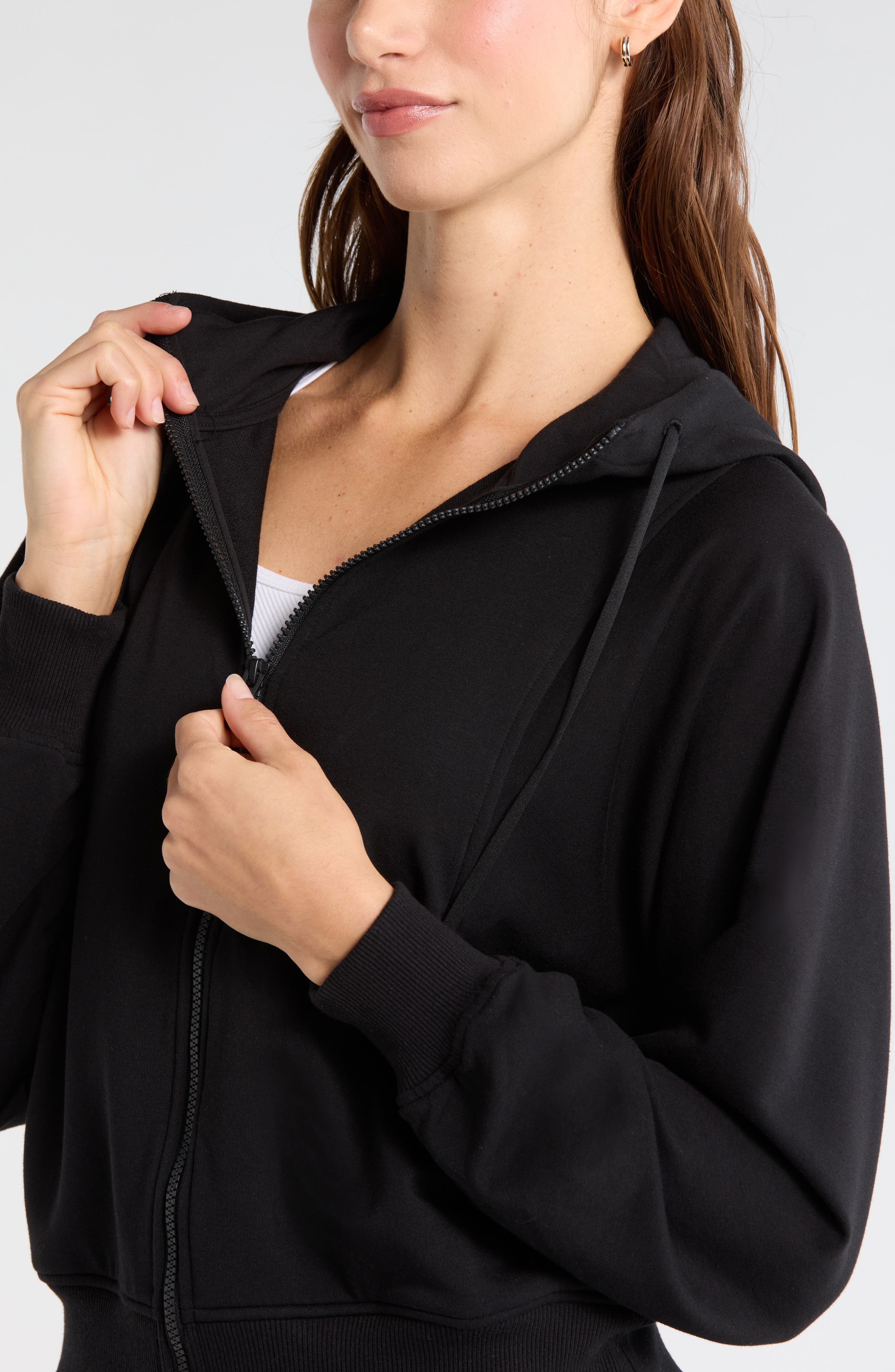 Zella Weekend French Terry Full Zip Hoodie (Women) | Nordstrom