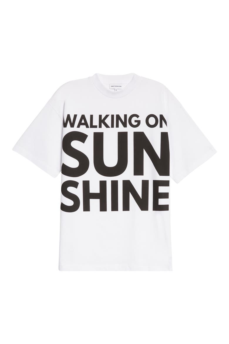 Unisex Walking on Sunshine Graphic Tee, Alternate, color, WHITE