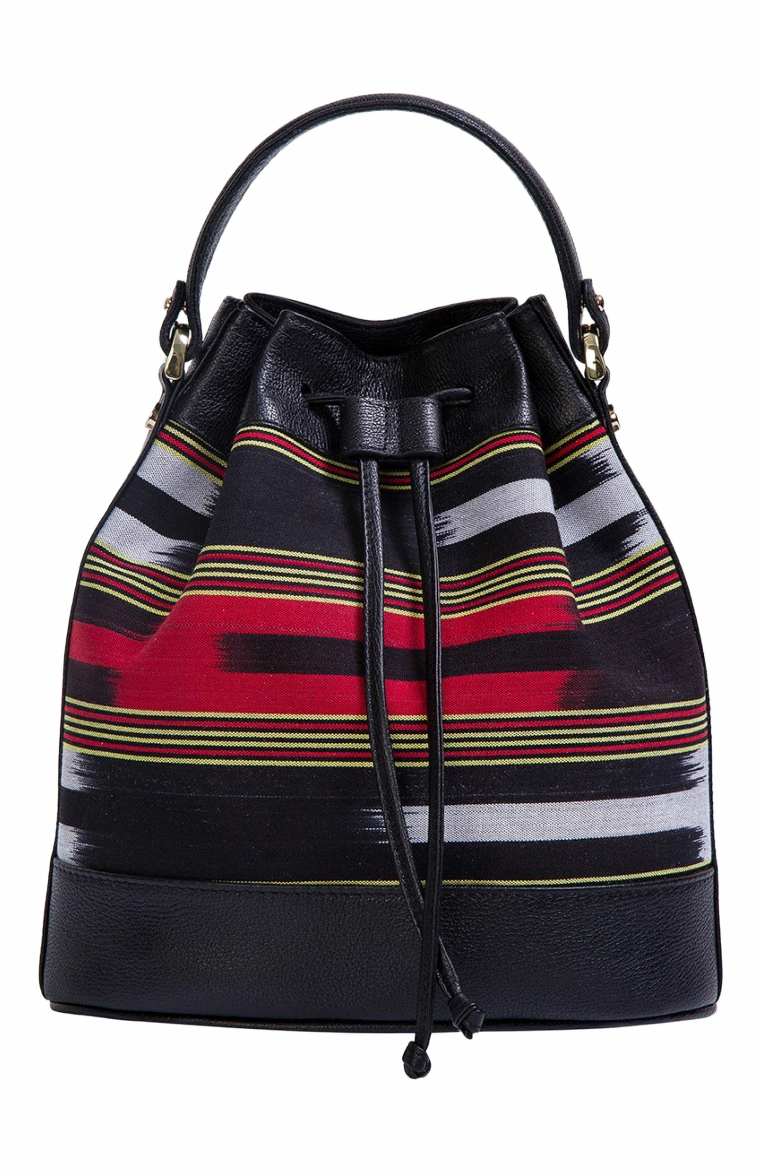 K'ai & Vrosi Leather & Fabric Pattern Convertible Bag, Main, color, 