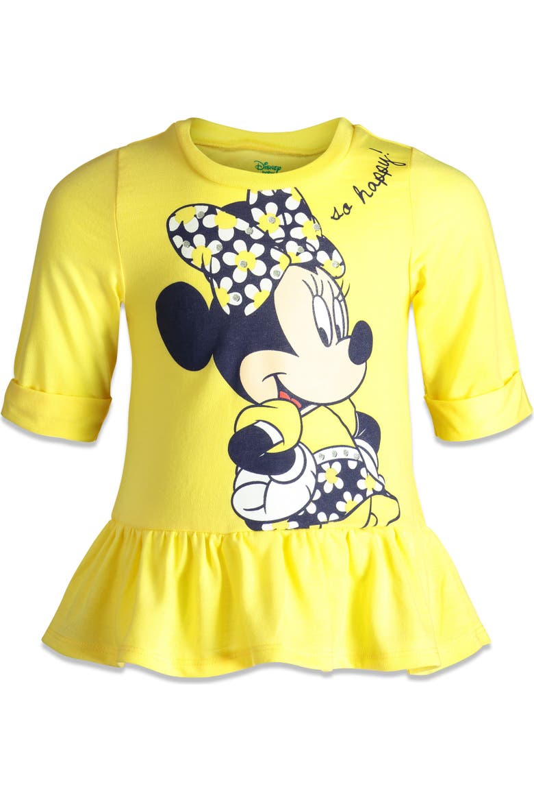 Minnie Mouse 2-Piece T-Shirt and Leggings Set, Alternate, color, Yellow Navy Daisy