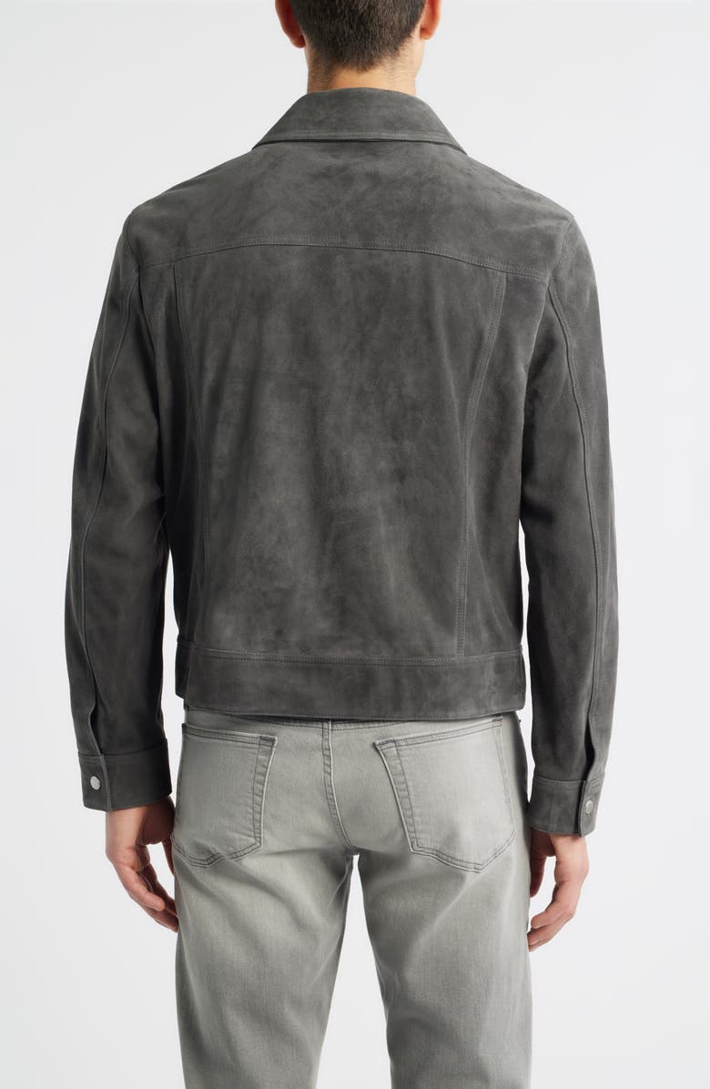 FRAME Suede Trucker Jacket, Alternate, color, Dark Grey