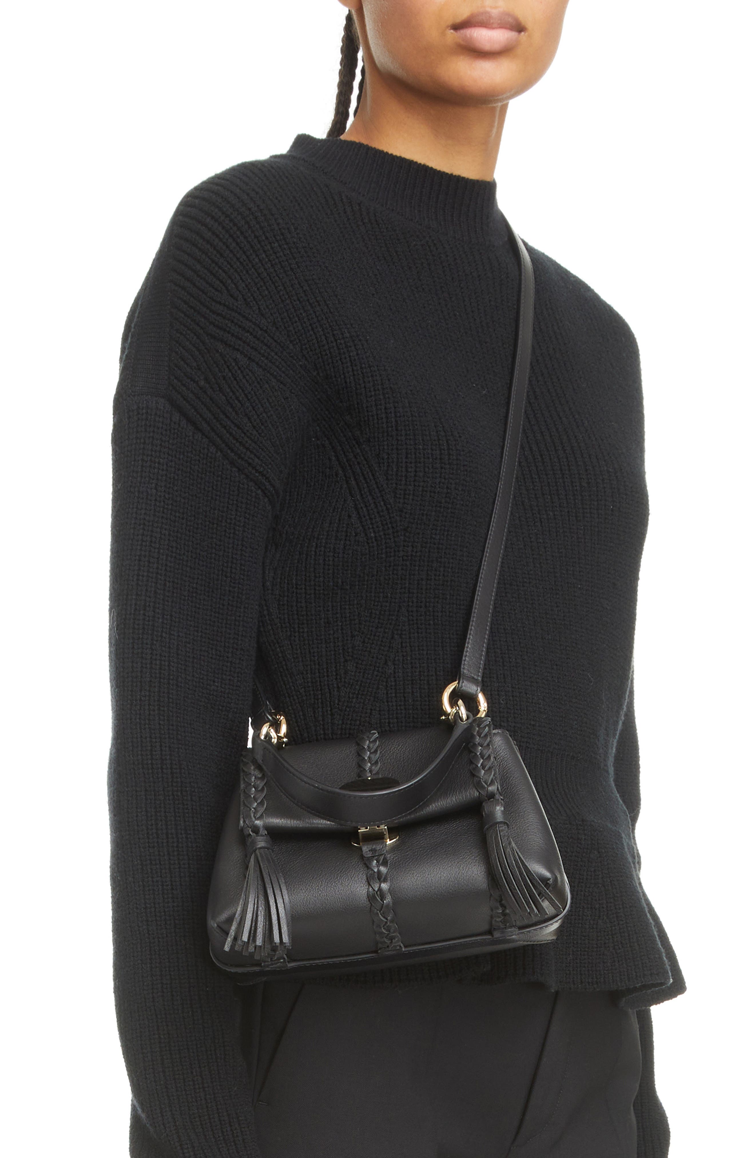 Chloé Mini Penelope Leather Crossbody Satchel, Alternate, color, 