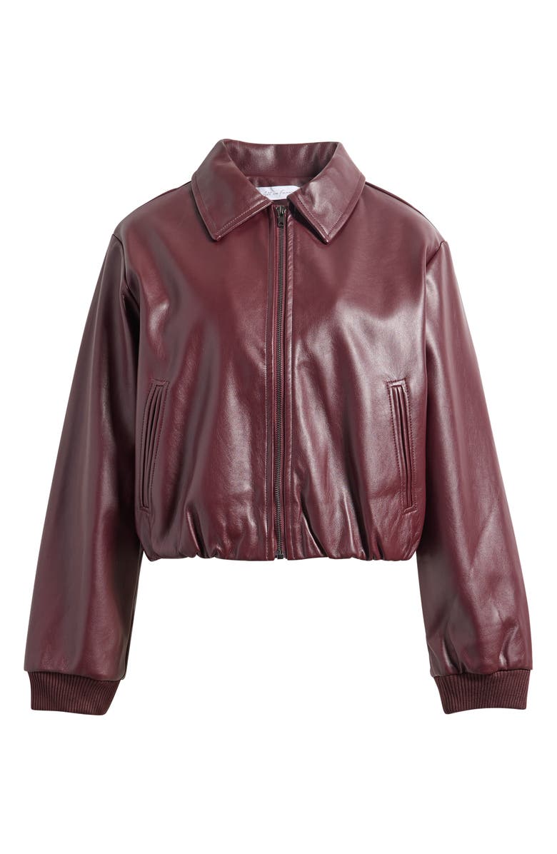 All in Favor Faux Leather Bomber Jacket, Main, color, Deep Mahogany
