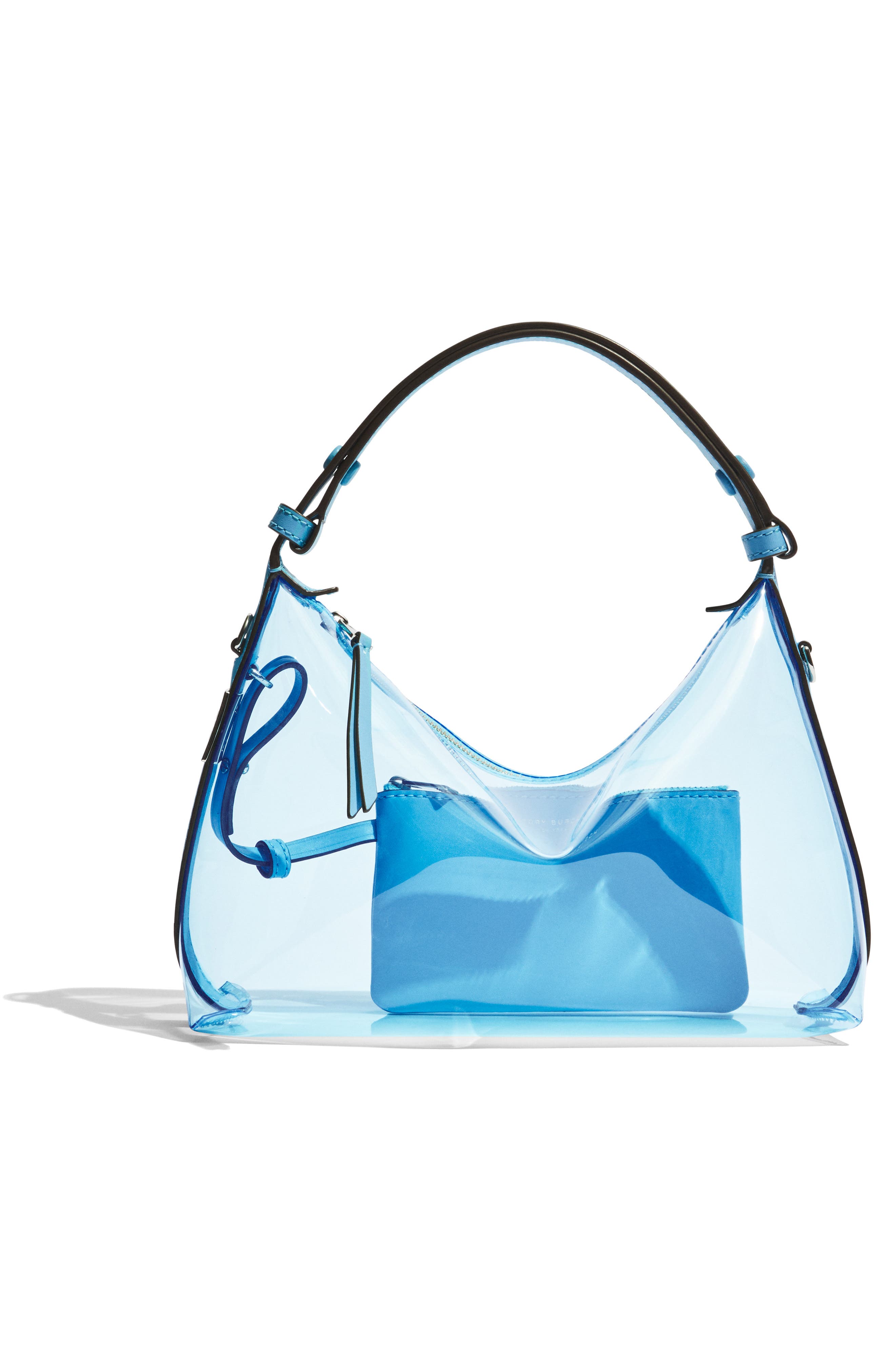 Mellow Transparent Shoulder Bag, Alternate, color, POOL BLUE