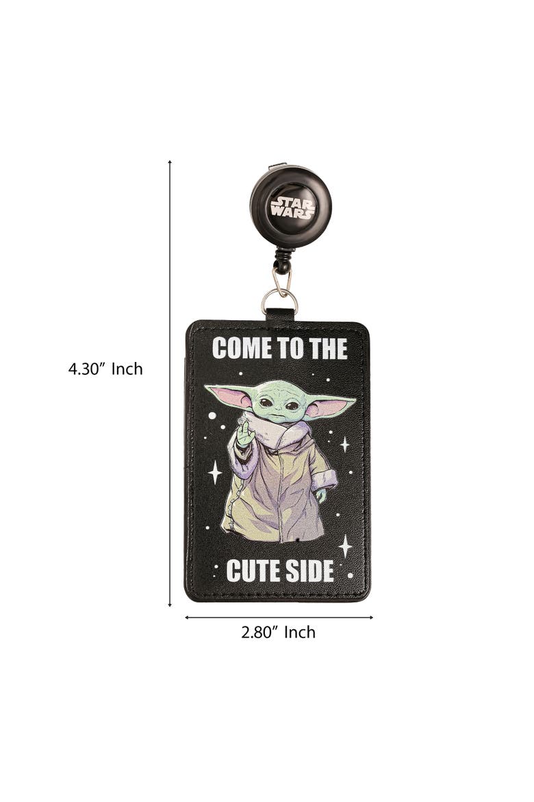 Grogu Cute Retractable Badge Reel Official License, Badge Clip, Alternate, color, Black