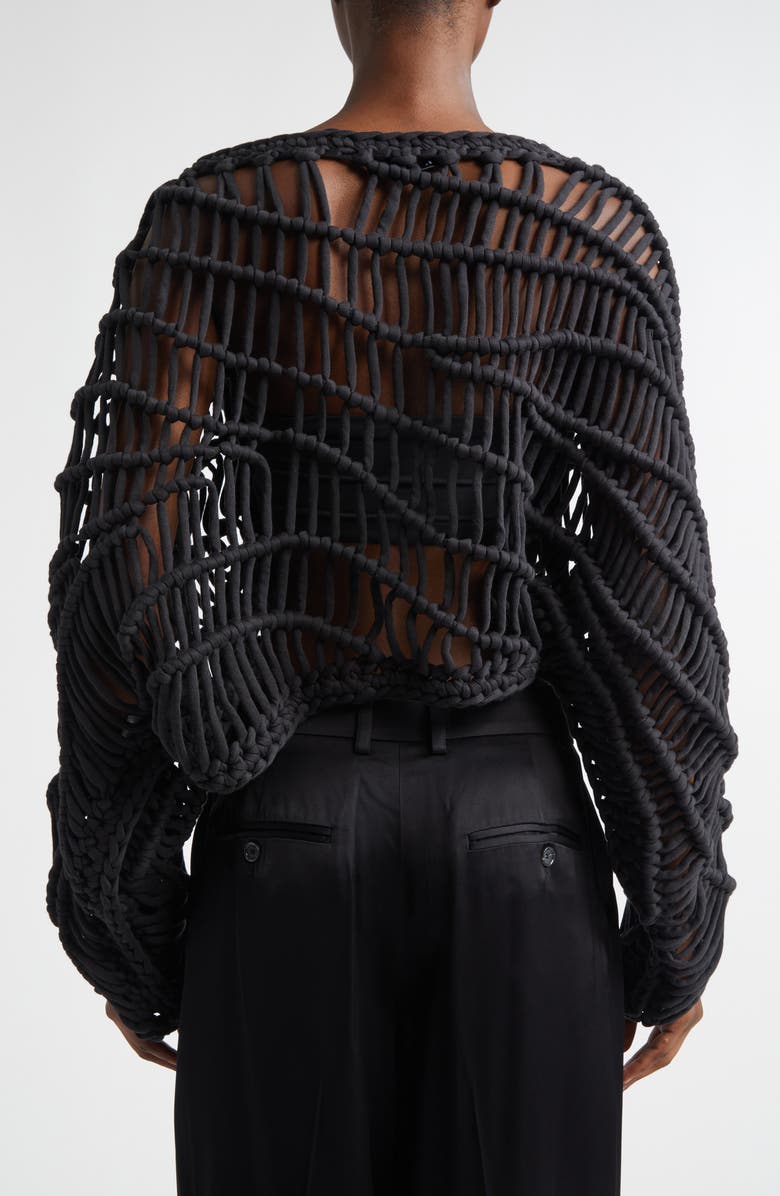 Aisling Camps Ripple Macramé Pullover Top, Alternate, color, Black