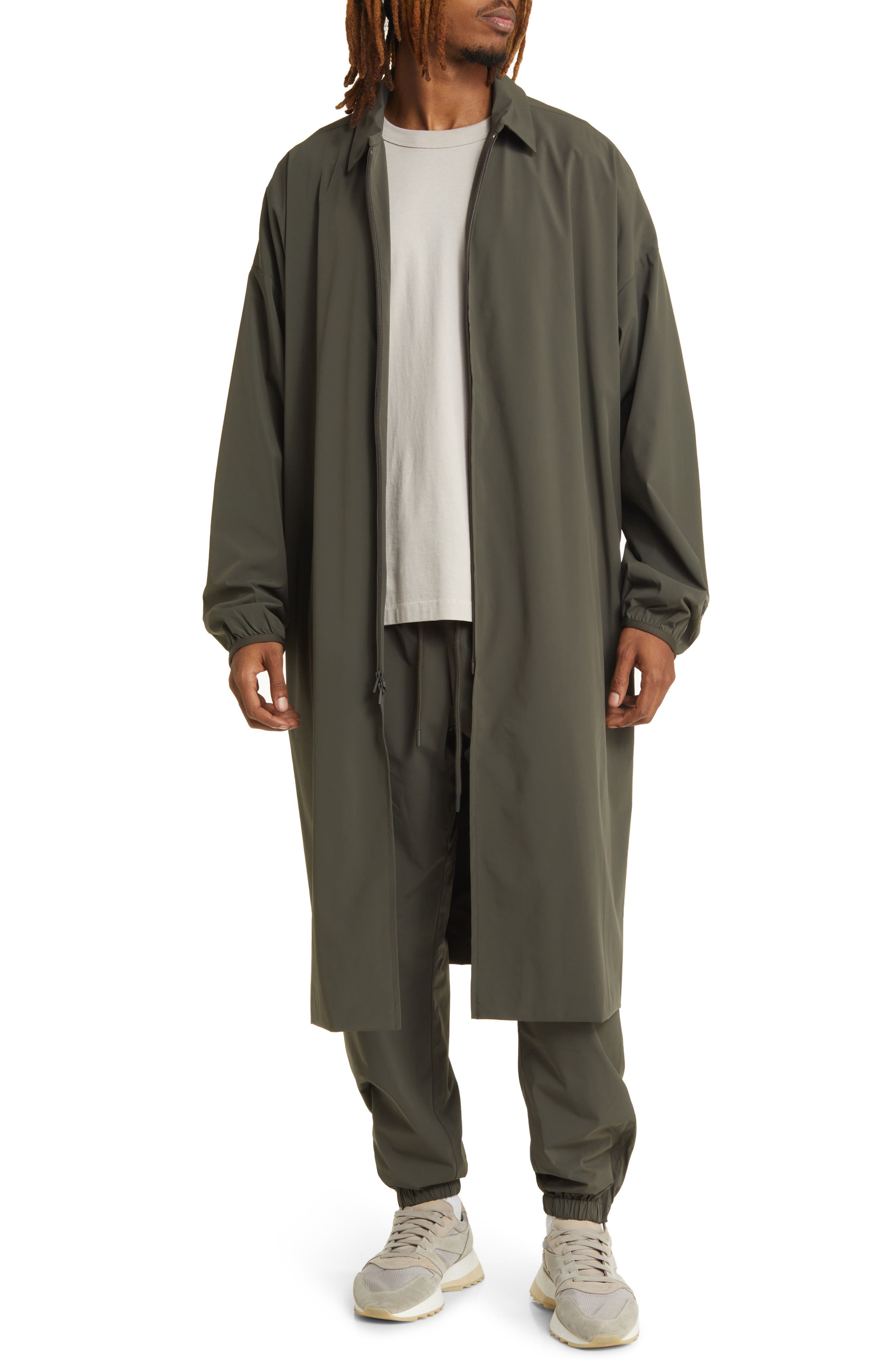 Fear of God Essentials Stretch Nylon Car Coat (Men) | Nordstrom