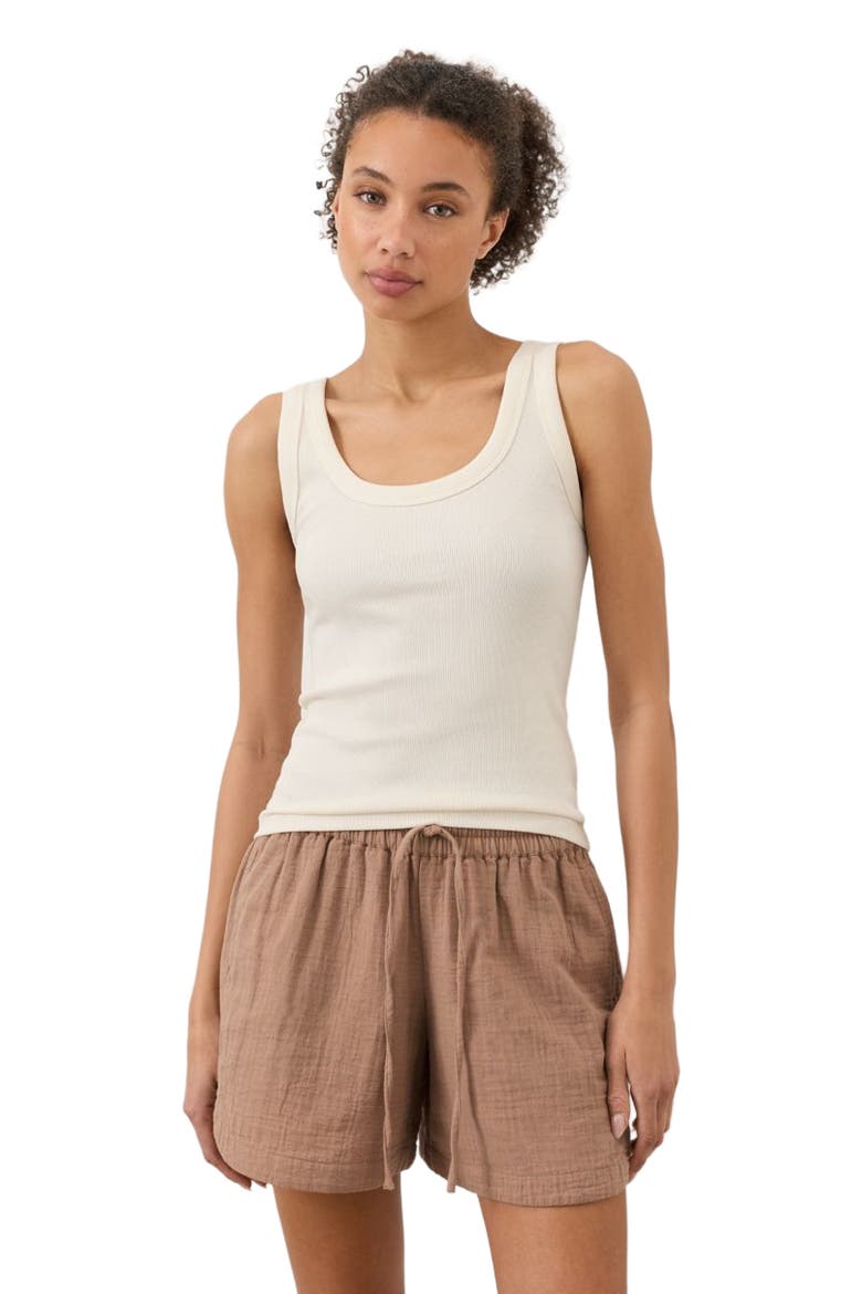 Perfect Rib Scoop Neck Tank Made With Organic Cotton, Alternate, color, Cream