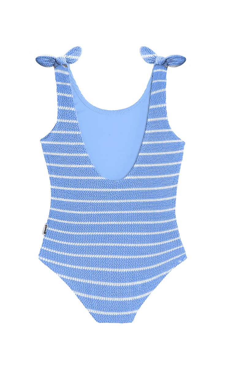 Limeapple Crinkle Bow Tie One Piece, Alternate, color, Blue