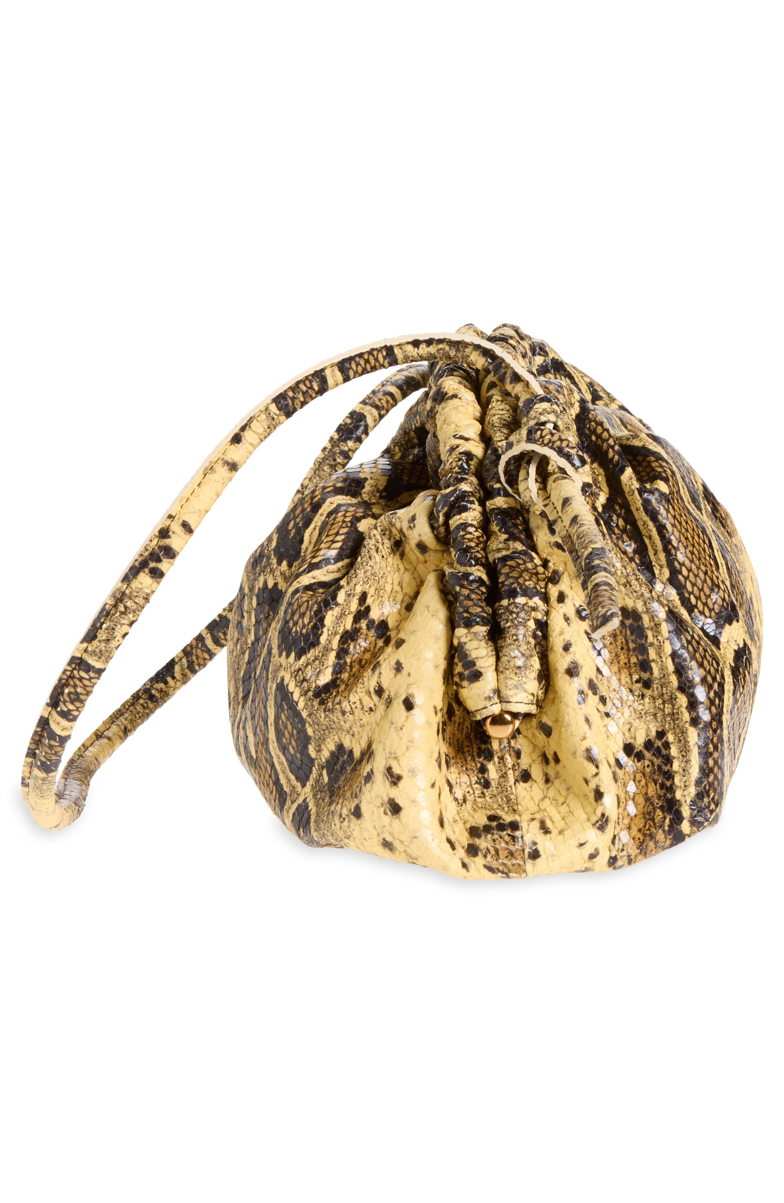 Oversized Cloud Snakeskin Embossed Leather Clutch, Alternate, color, GOLDEN ROCCIA