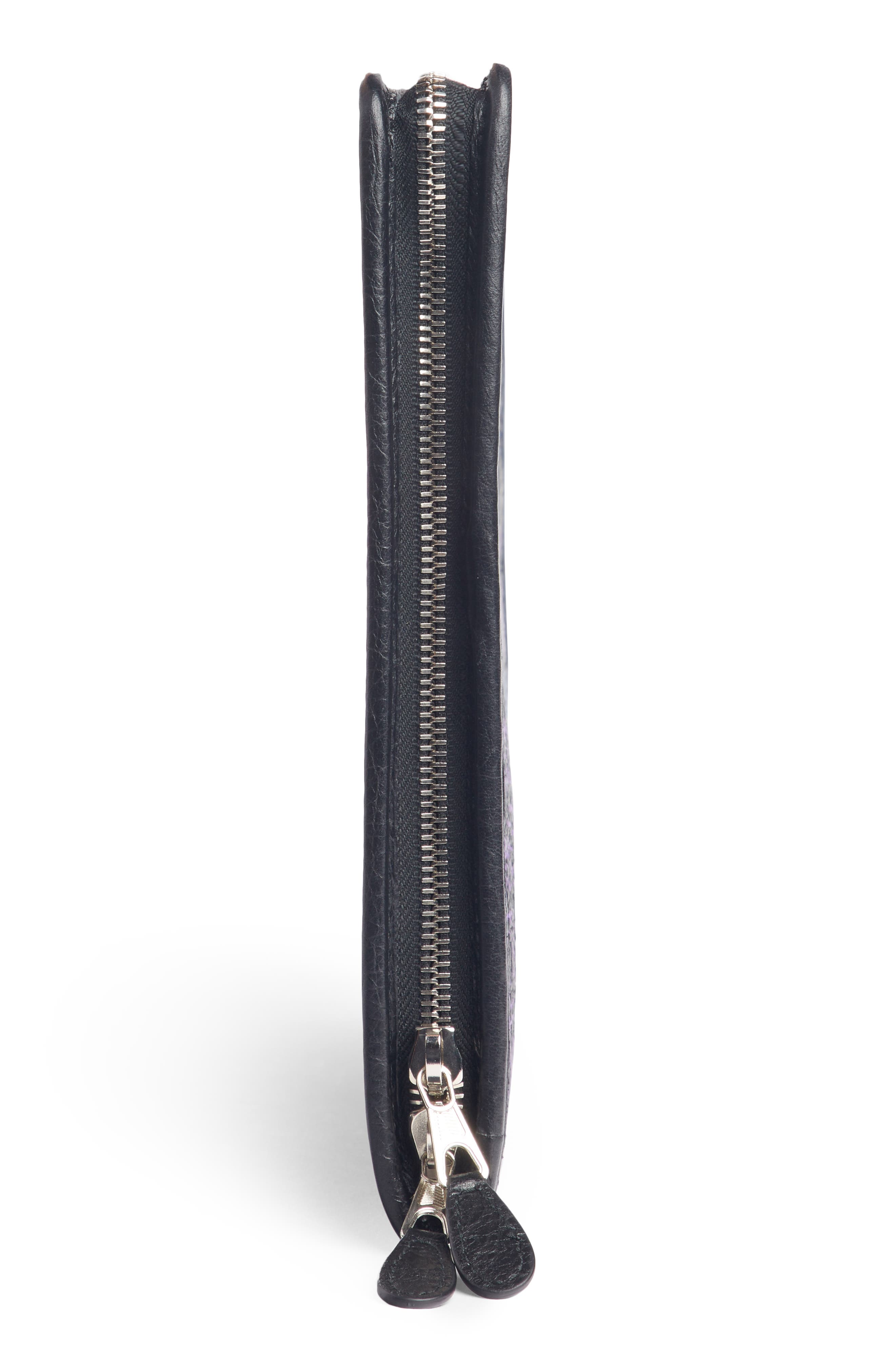 Balenciaga Bazar Graffiti Leather Pouch, Alternate, color, 