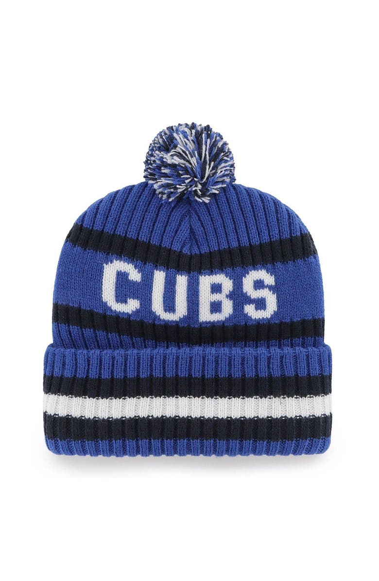 '47 Men's '47 Royal Chicago Cubs Bering Cuffed Knit Hat with Pom, Alternate, color,