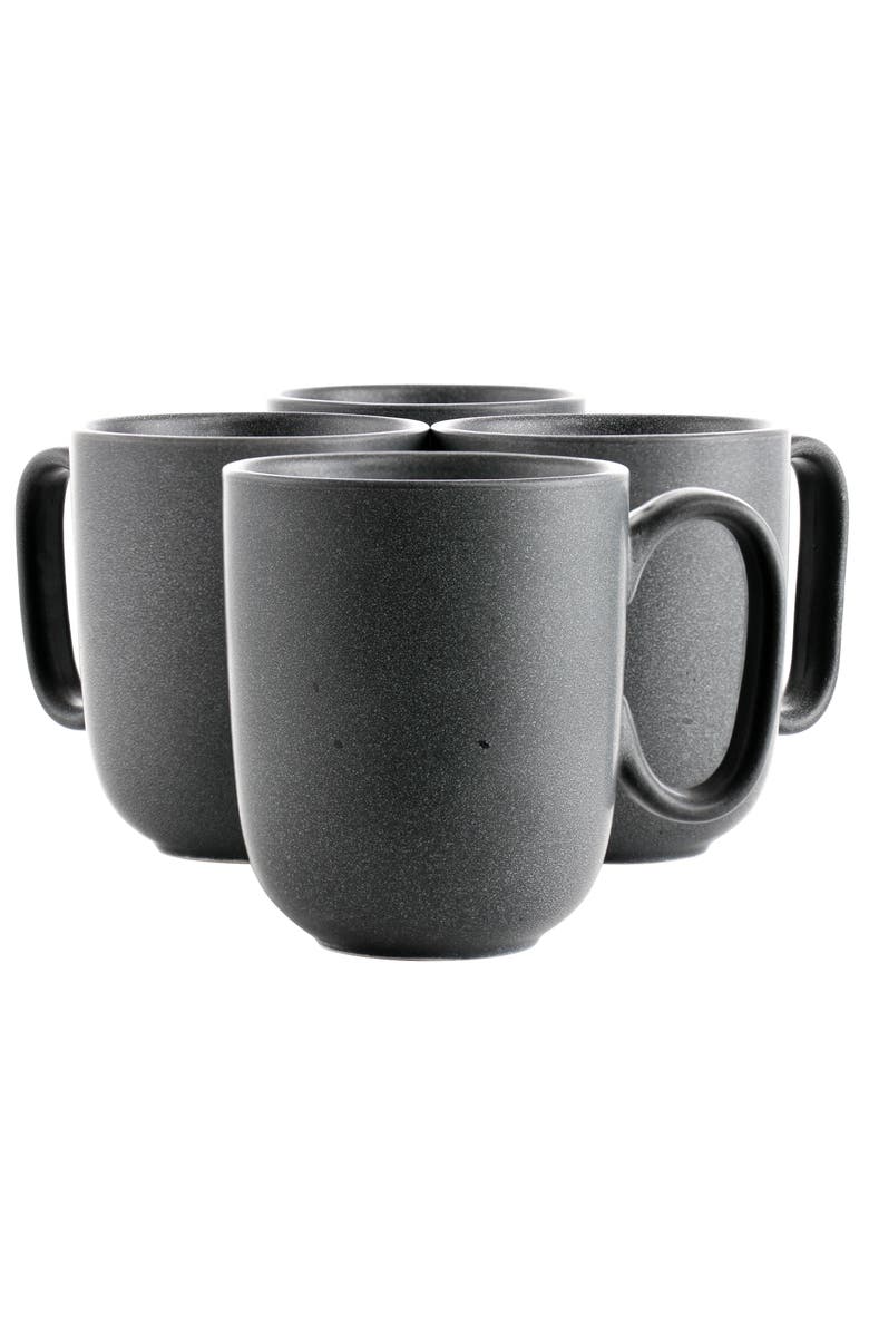 Our Table Landon 4 Piece 15 Ounce Round Stoneware Mug Set in, Main, color, Truffle