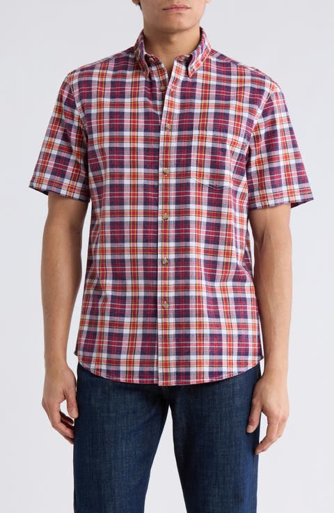 Madras Short Sleeve Button-Down Shirt