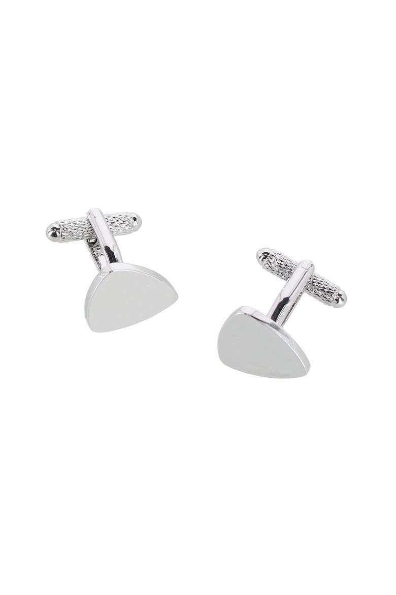 Stefano Shield Brass  Cufflinks, Main, color, Silver